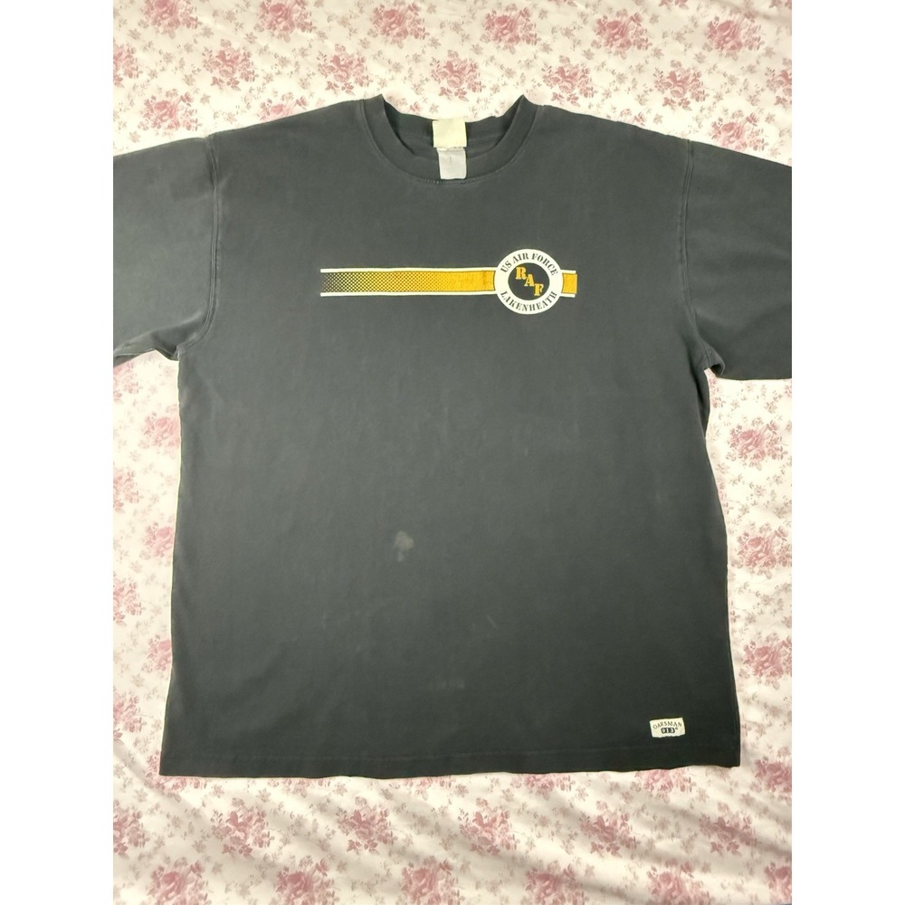 Vintage Oarsman 913 US Air Force RAF T-Shirt Black Made USA L/XL